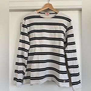 Armor Lux Black and White Striped Breton light sweater